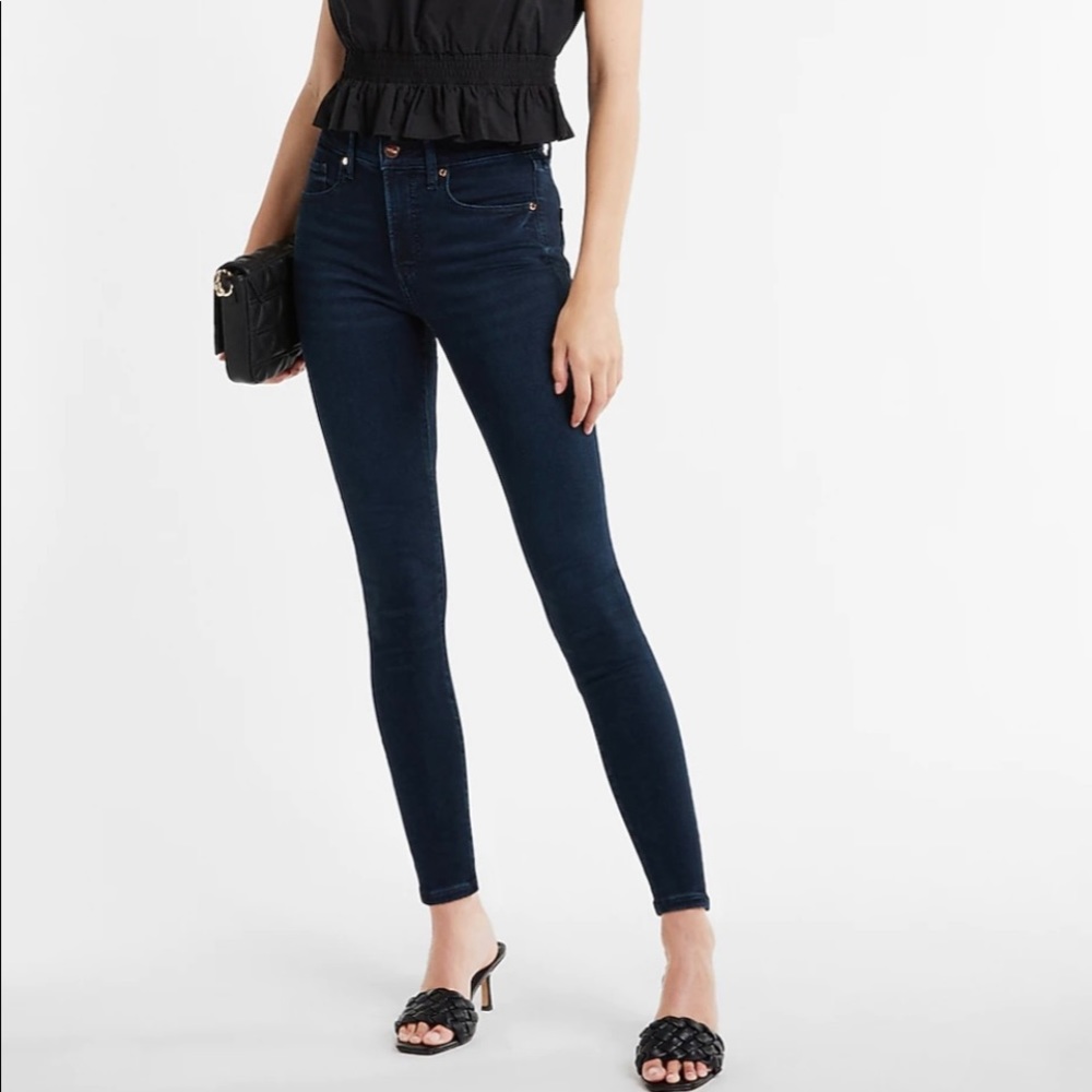 🍁FALL FLING Express Skinny Mid-rise Jeans Dark Blue Size 6 Regular